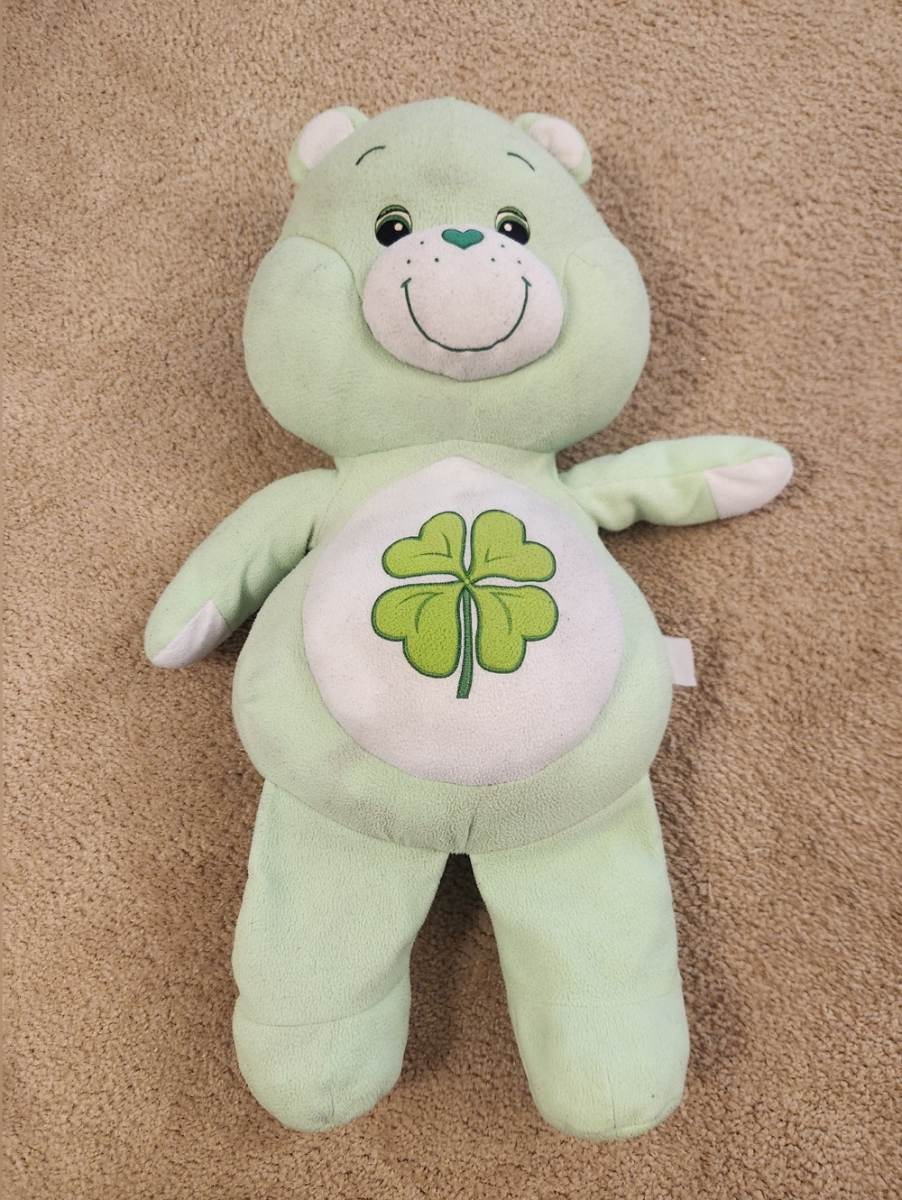 Care Bears Good Luck 28" Plush Large Jumbo Pillow Green Clover Vintage 2002